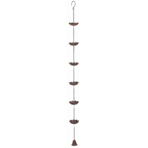 54.5" Copper Brown Floral Hanging Rain Chain - IMAGE 1