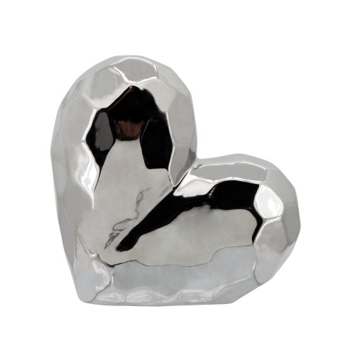 7.75" Silver Heart Shaped Tabletop Decor - IMAGE 1
