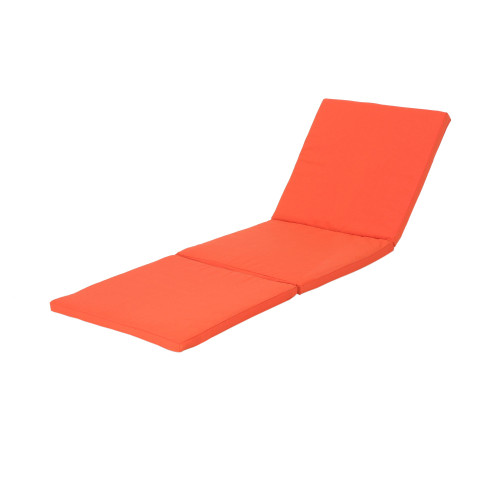 76.75" Orange Contemporary Solid Outdoor Patio Chaise Lounge Cushion - IMAGE 1