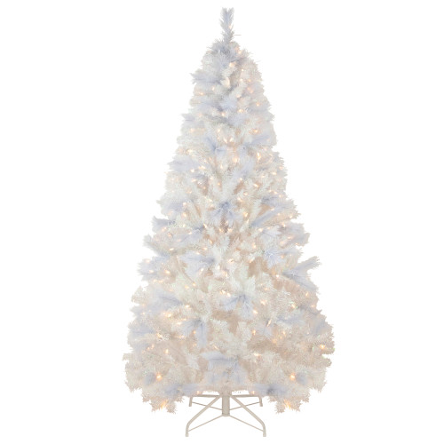 7.5' Pre-Lit Seneca White Spruce Artificial Christmas Tree, Dual Function LED Lights - IMAGE 1