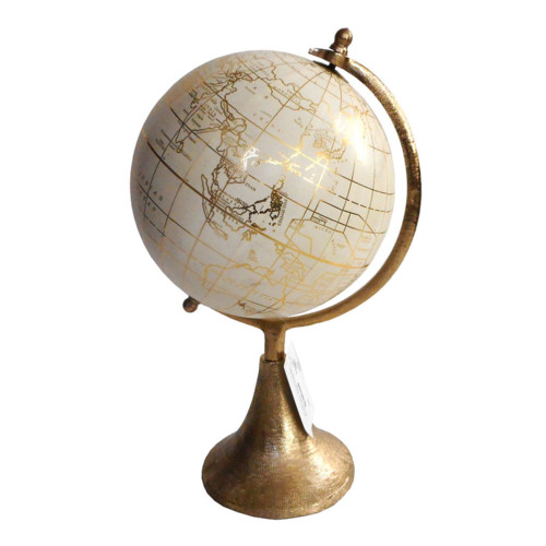 Traditional Style Globe on Stand - 15" - Gold - IMAGE 1