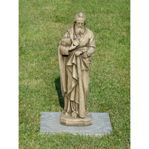 Saint Jude Outdoor Garden Statue - 25" - Cedar Finish - IMAGE 1