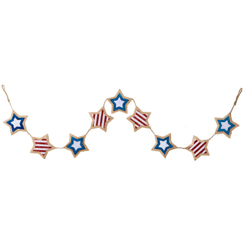 7.5" Star-Shaped Patriotic Garland - IMAGE 1