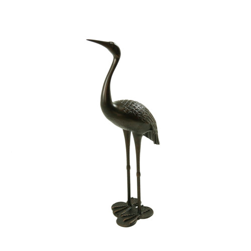 43" Black Contemporary Outdoor Garden Crane Statue - IMAGE 1