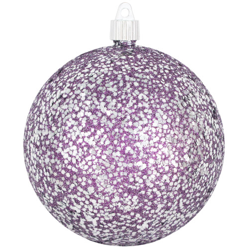 4ct Purple and Silver Shatterproof Christmas Ball Ornaments 4.75" (120mm) - IMAGE 1