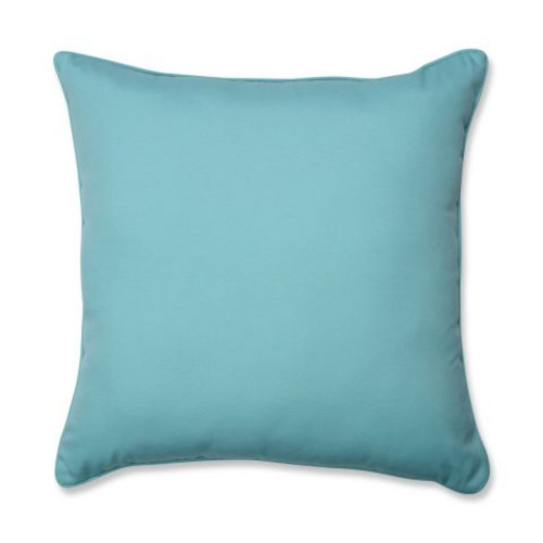 25" Blue Solid UV Resistant Outdoor Patio Square Floor Pillow - IMAGE 1
