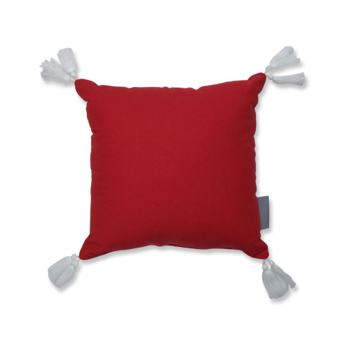 Snowflake Christmas Square Throw Pillow - 11.5" - Red and Green - IMAGE 1