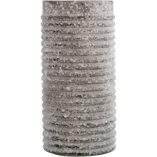 12" Gray Decorative Hurricane Vase - IMAGE 1