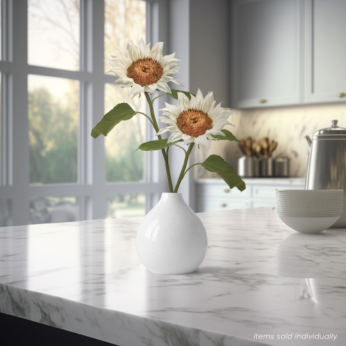 Sunflower Artificial Floral Spray - 25" - White - IMAGE 1