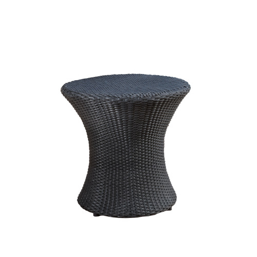 19.5" Black Contemporary Outdoor Accent Table - IMAGE 1
