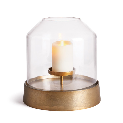 Small Glass Hurricane Pillar Candle Holder - 13.5" - IMAGE 1