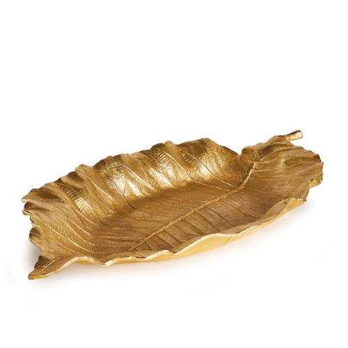 Leaf Shaped Metallic Trays - 16.5" - Gold - IMAGE 1