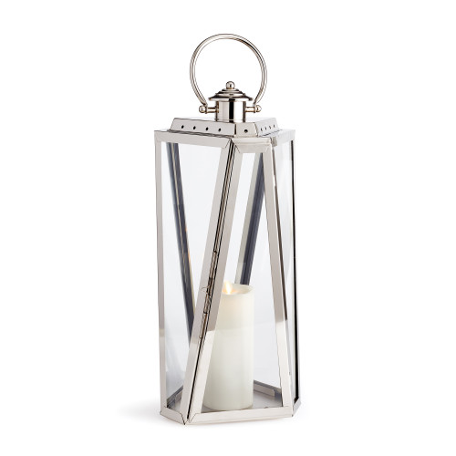 Abstract Style Outdoor Candle Lantern - 23" - Silver - IMAGE 1