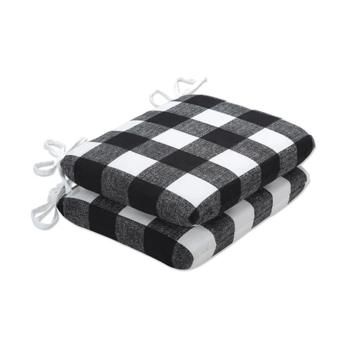 Buffalo Check Fade-Resistant Outdoor Patio Seat Cushions - 18.5" - Set of 2 - IMAGE 1
