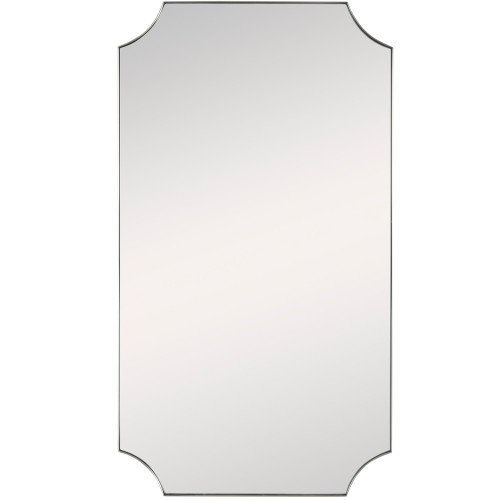 Scalloped Corner Wall Mirror - 40" - Brass Tone - IMAGE 1