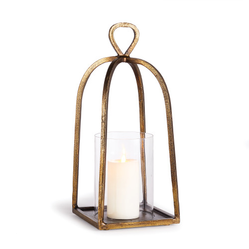 Small  Hurricane Pillar Candle Holder - 17" - Bronze - IMAGE 1