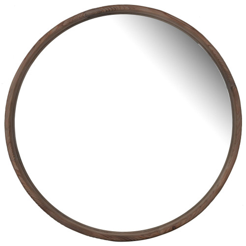 Thayne Round Wooden Framed Wall Mirror - 27.5" - IMAGE 1
