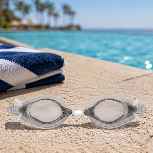 5.5" Gray Fish Face Marlin Pro Goggles Swimming Pool Accessory - IMAGE 1