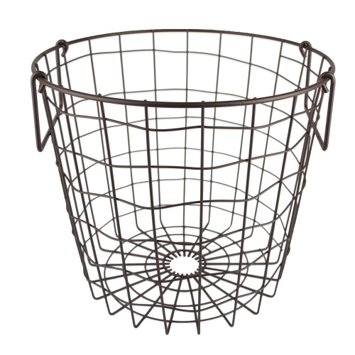 12" Bronze Contemporary Small Round Metal Basket - IMAGE 1
