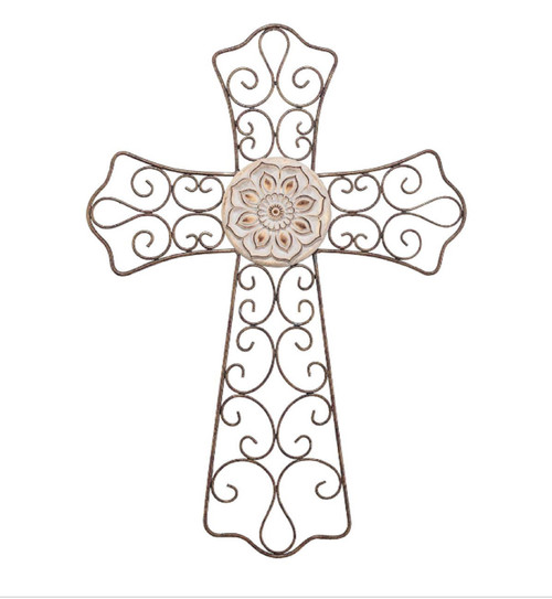 Bronze Finish Tapered Metal Wall Cross- 20.25" - IMAGE 1