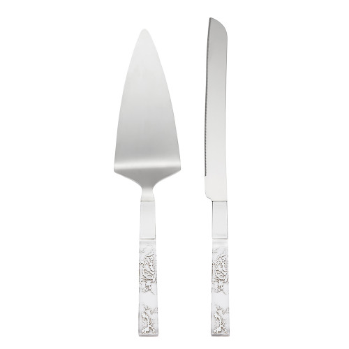 Set of 2 Silver-Plated Kitchen Accessories and Gift Collections Peony Dessert Utensils, 13.5" - IMAGE 1