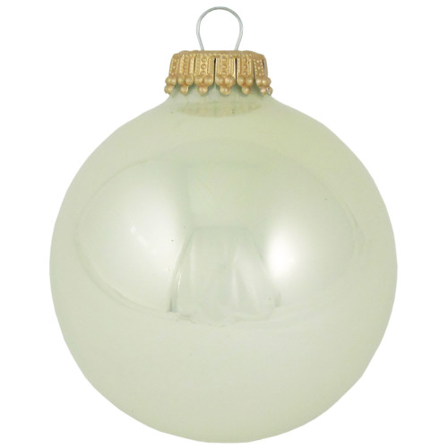 8ct Pearl Shiny Glass Christmas Ball Ornaments 2.5" (67mm) - IMAGE 1