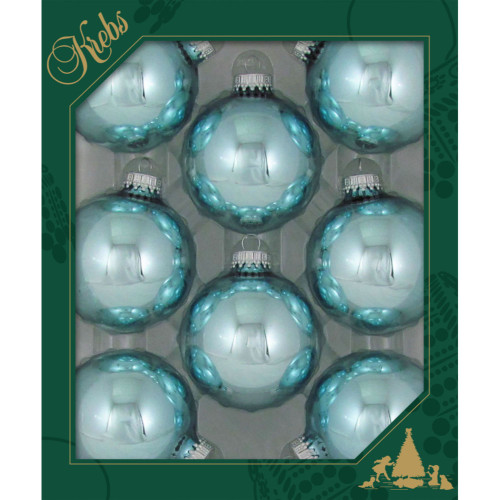 8ct Starlight Shiny Glass Christmas Ball Ornaments 2.5" (67mm) - IMAGE 1