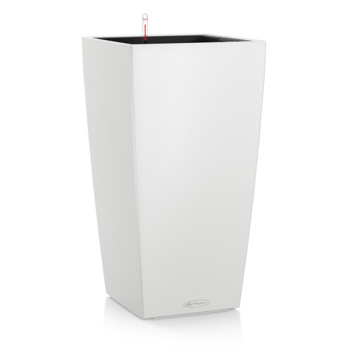 16" Matte White Lechuza Cubico Outdoor Planter - IMAGE 1