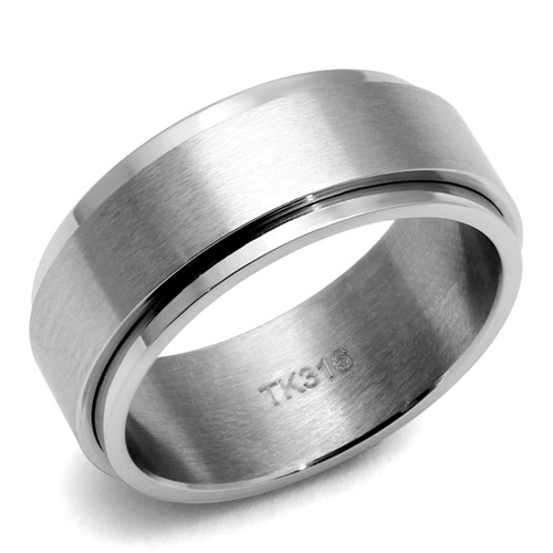 Men's High Polished Solid Stainless Steel Ring, Size 12 (Pack of 3) - IMAGE 1