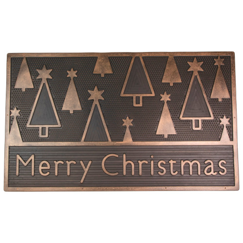 Black and Gold Merry Christmas Doormat 18" x 30" - IMAGE 1