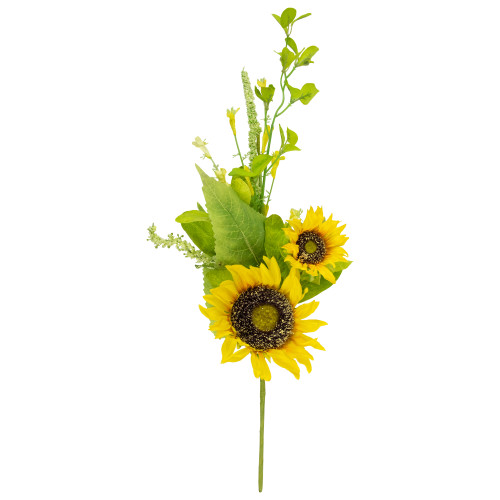 Wildflower and Sunflower Artificial Floral Silk Spray - 19" - Yellow - IMAGE 1