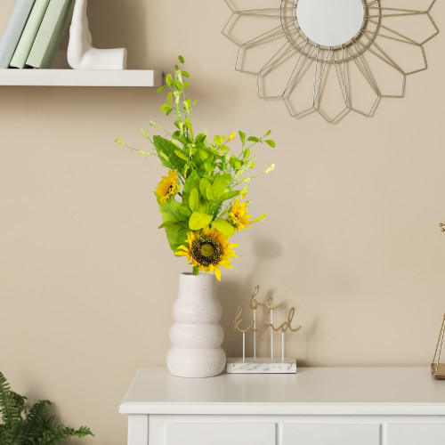 Sunflower and Wildflower Artificial Floral Silk Spray - 33" - Yellow - IMAGE 1