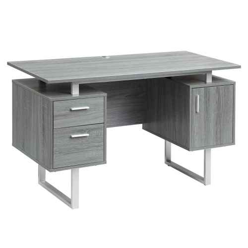 47.25" Gray Unique Techni Mobili Modern Office Desk with Storage - IMAGE 1