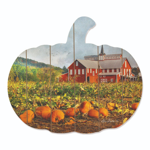 17" Orange and Green Pumpkin Farm Hanging Thanksgiving Wall Decor - IMAGE 1