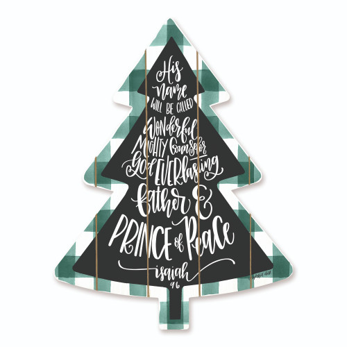 18" Black and Ivory "Prince of Peace" Christmas Tree Cutout Wall Décor - IMAGE 1