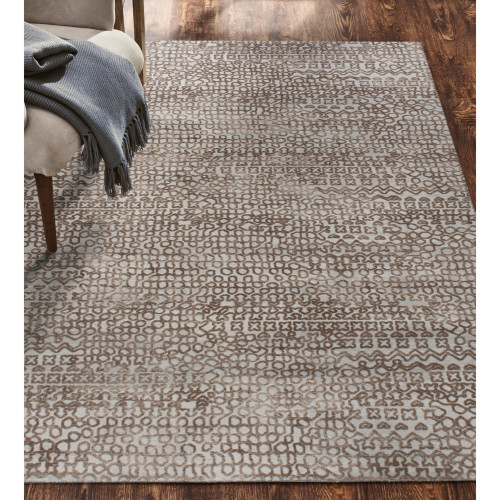 5' x 7' Tribal Rectangular Area Throw Rug - Brown and Gray - IMAGE 1