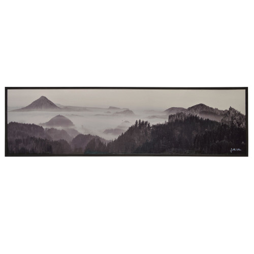 Charcoal Gray Mountain Rectangular Framed Wall Art 20" x 70" - IMAGE 1