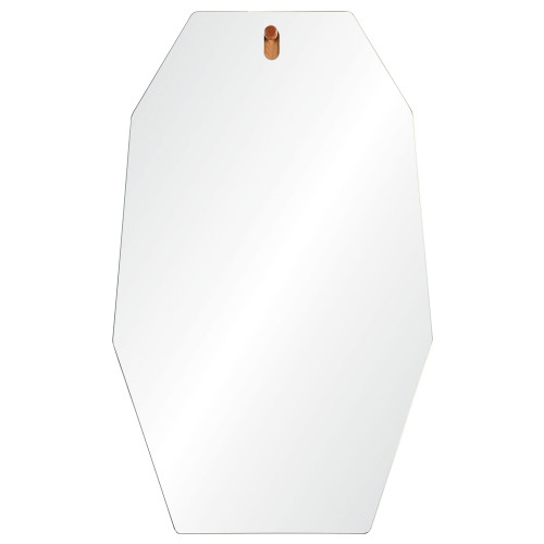 34.5" Silver Finished Unframed Beveled Octagonal Wall Mirror - IMAGE 1