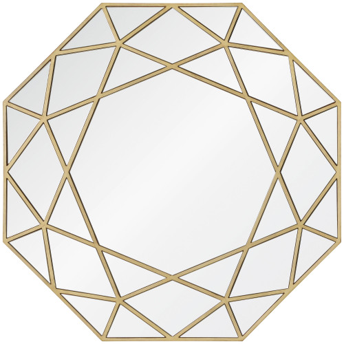40" Clear Wooden Framed Octagonal Wall Mirror - IMAGE 1