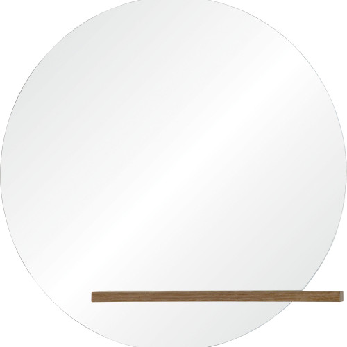 36" Gray Veneer Finished Glass Unframed Round Wall Mirror - IMAGE 1