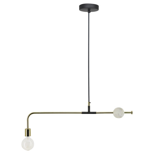 52" Black and Gold Asymmetric Ceiling Pendant Light - IMAGE 1