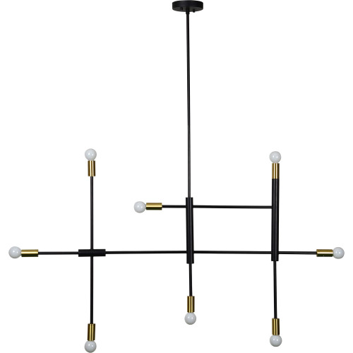 54.5" Black and White Iron Ceiling Light Fixture - IMAGE 1