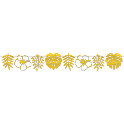 8.5" Yellow and White General Occasion Foil Die-Cut Floral Streamer - IMAGE 1
