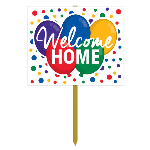23.75" Warm and Vibrant Heart-Warming Paper "Welcome Home" Yard Sign - IMAGE 1