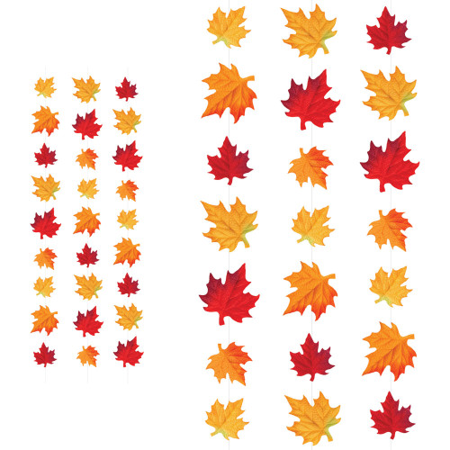 Set of 48 Vibrant Deluxe Autumn Leaves Stringers, 14" - IMAGE 1