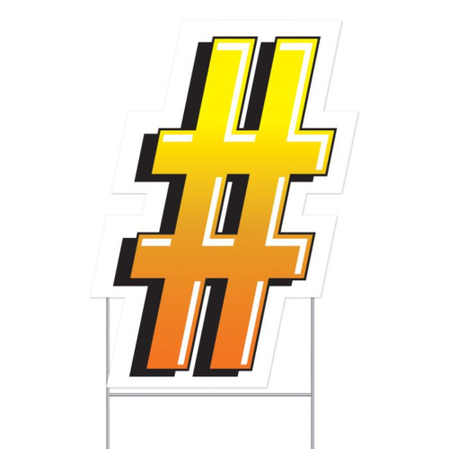 Number Sign Outdoor Yard Decoration - 18" - Yellow and Orange - Pack of 3 - IMAGE 1