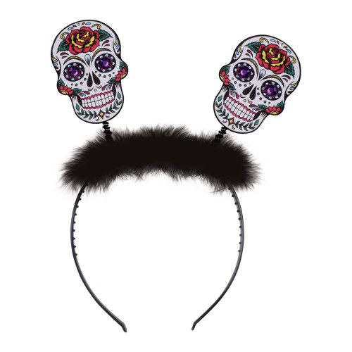 Day of the Dead Sugar Skull Boppers Headband - One Size - IMAGE 1