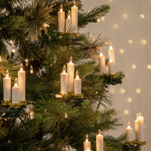 Dripping Clip On Candle Cluster Christmas Lights - 6.5' Green Wire - 21ct - IMAGE 1