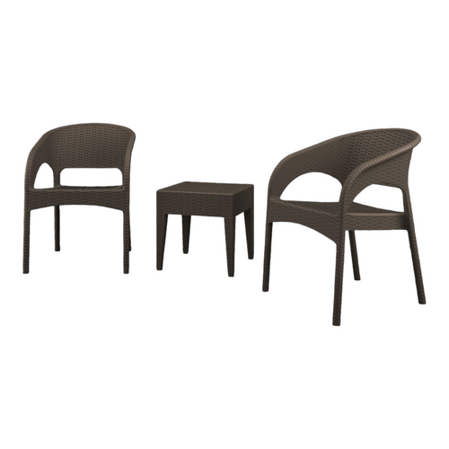 3-Piece Brown Patio Seating Conversation Set 32" - IMAGE 1