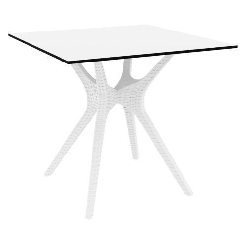 31.5" White Solid Square Patio Dining Table - IMAGE 1